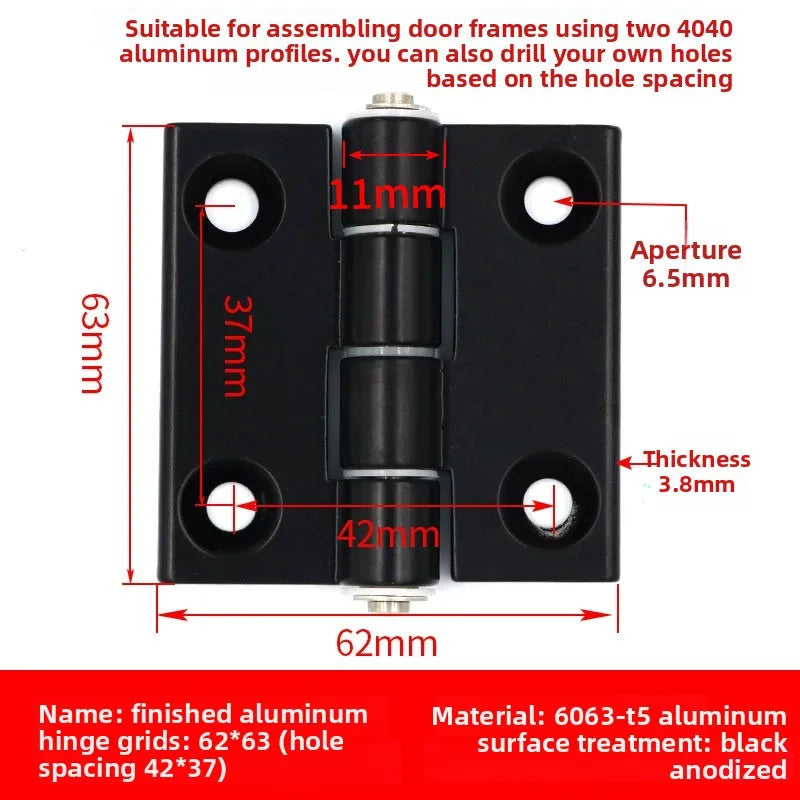 Aluminum Gun Stock Hinges 2020/3030/4040/5050 – Doors & Cabinets Door Cabinet Hinge Richie's 4040 Black 42x37