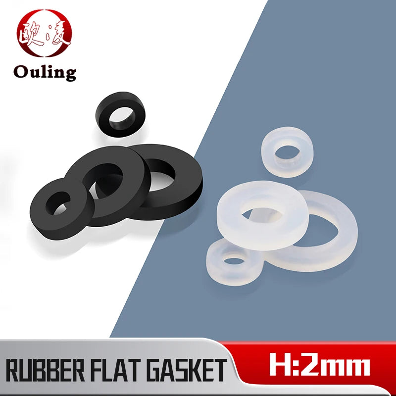 Flat Gasket M2–M42 NBR VMQ FKM Rubber Sealing Washer Rubber Sealing Gasket Richie's