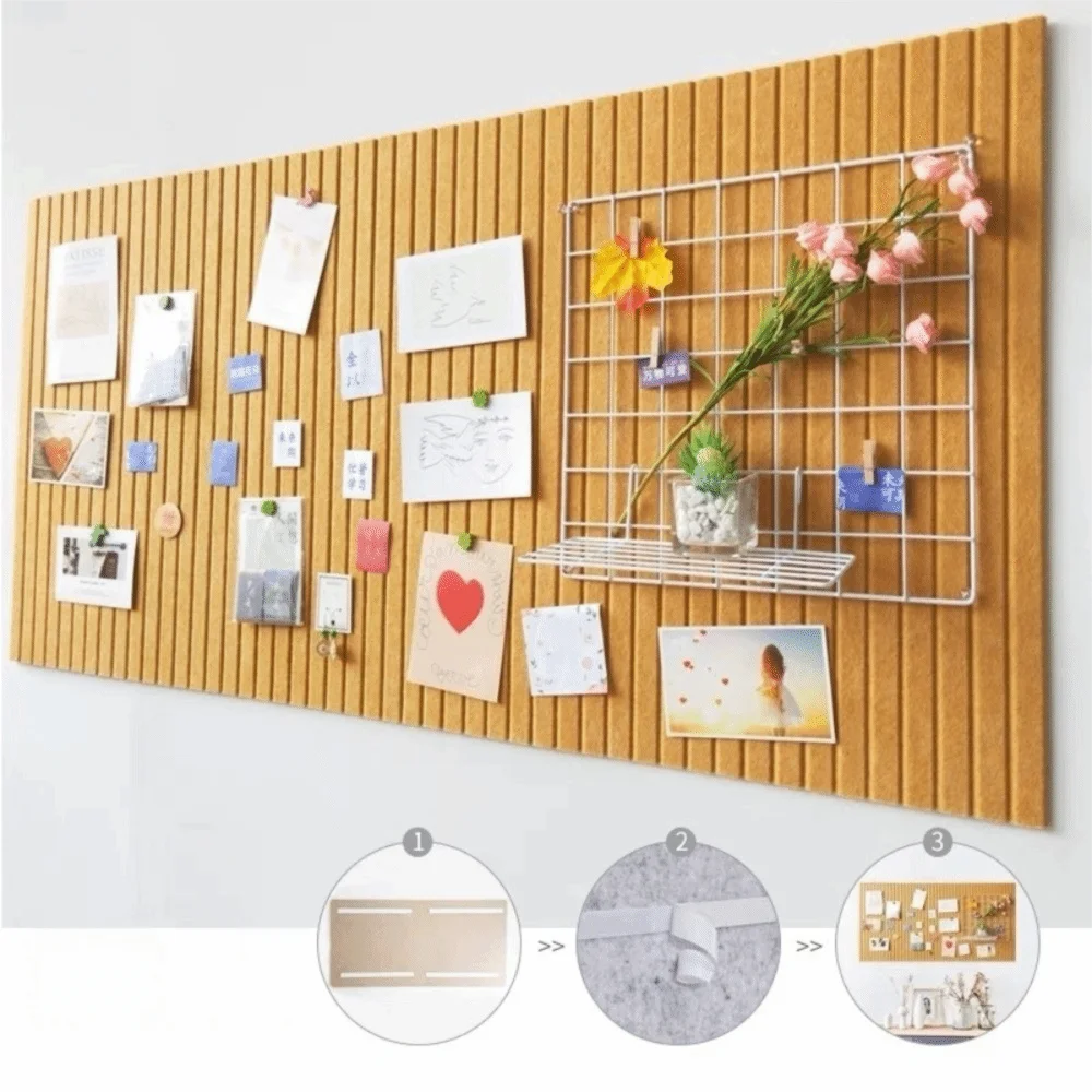 Self-Adhesive Felt Bulletin Board 40x60cm – No-Drill Wall Decor Felt Bulletin Board Richie's Brown
