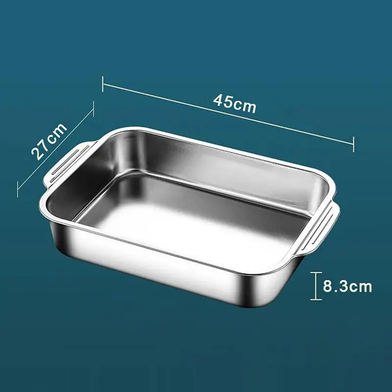 Stainless Steel Baking Pan with Lid – Roasting & Serving Dish Baking Pan Richie's XL