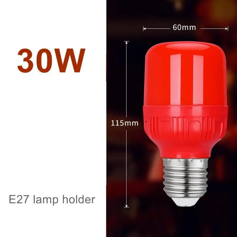 Red LED Light Bulb E27/B22 5W–30W Festive Spot Light 220V LED Light Bulb Richie's 30W