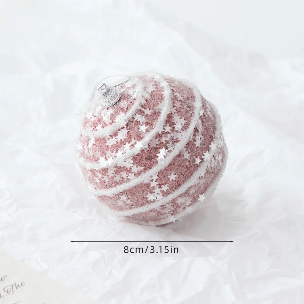 Pink Shatterproof Christmas Ornaments – Velvet Foam Ball Hangings Christmas Ornaments Richie's Ball 1