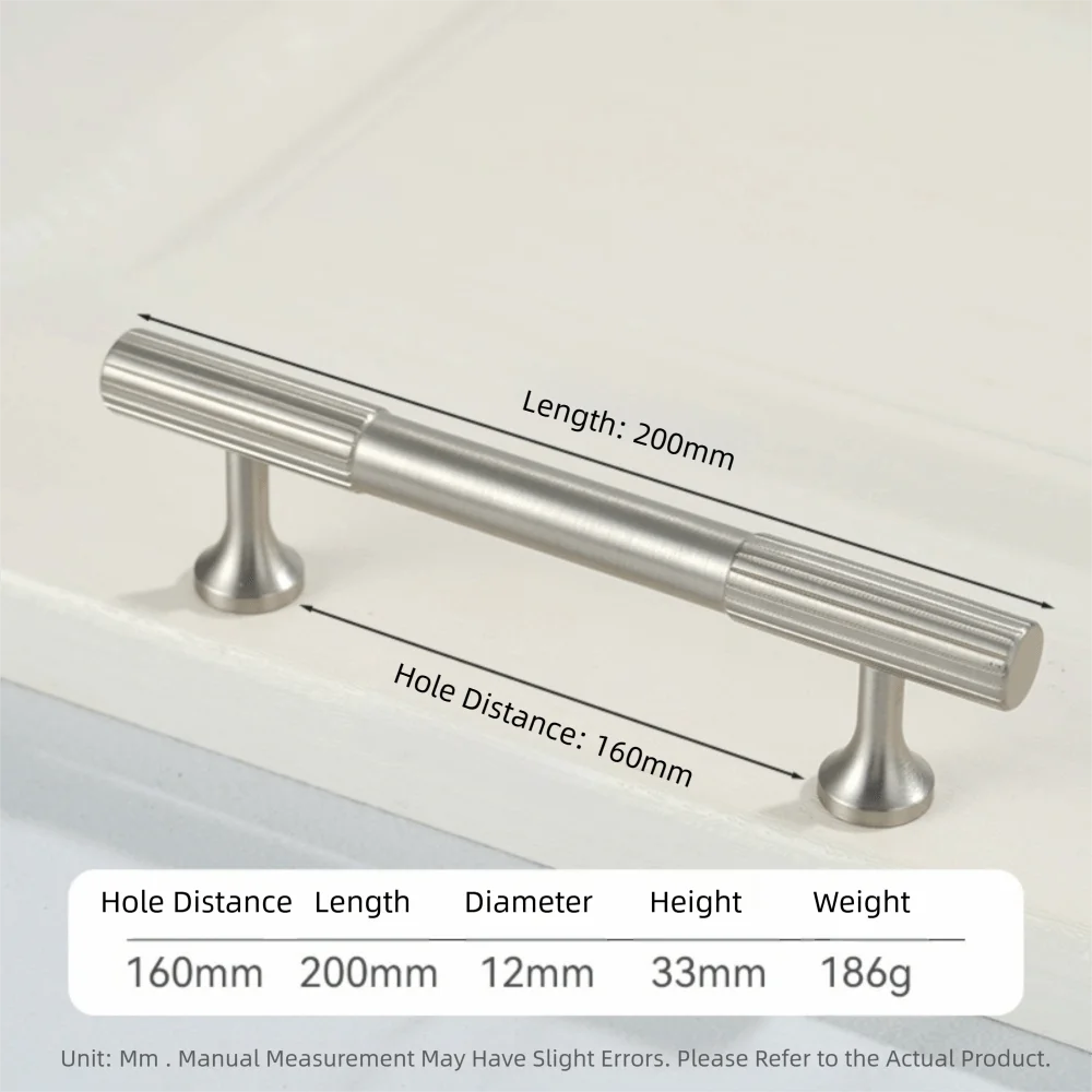 Solid Brass Cabinet Handles Vertical Fluting Drawer Pulls Cabinet Drawer Pulls Richie's Silver 160mm