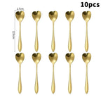 10-Piece Heart-Shaped Stainless Steel Coffee Spoon Set Coffee Spoon Set Richie's S2