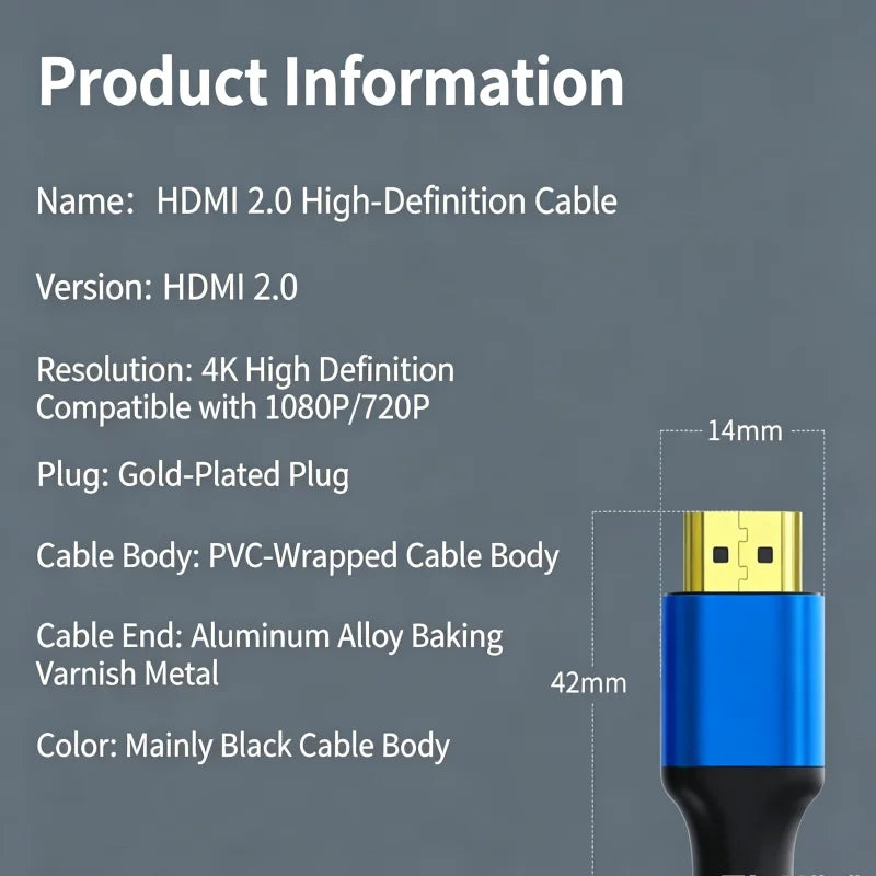 FUCHU 4K HDMI 2.0 Cable – High-Speed Audio Video Wire HDMI Cable Richie's