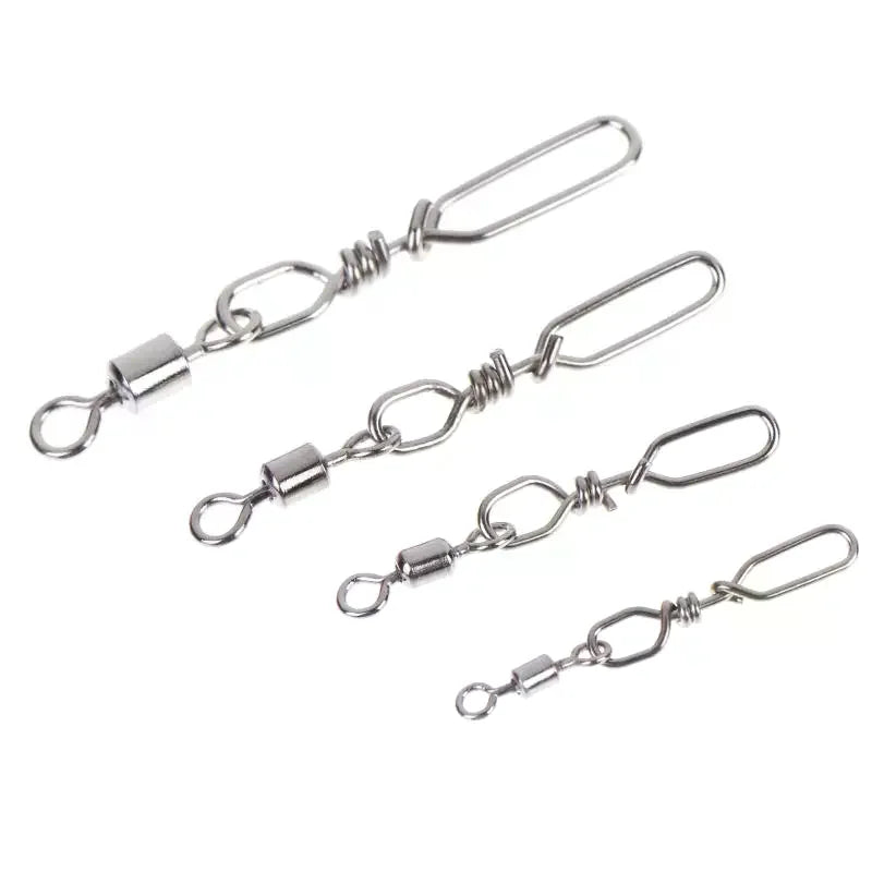 10Pcs Stainless Steel Fishing Quick Snap Speed Swivel & Guide Rings Fishing Swivel Snap Richie's