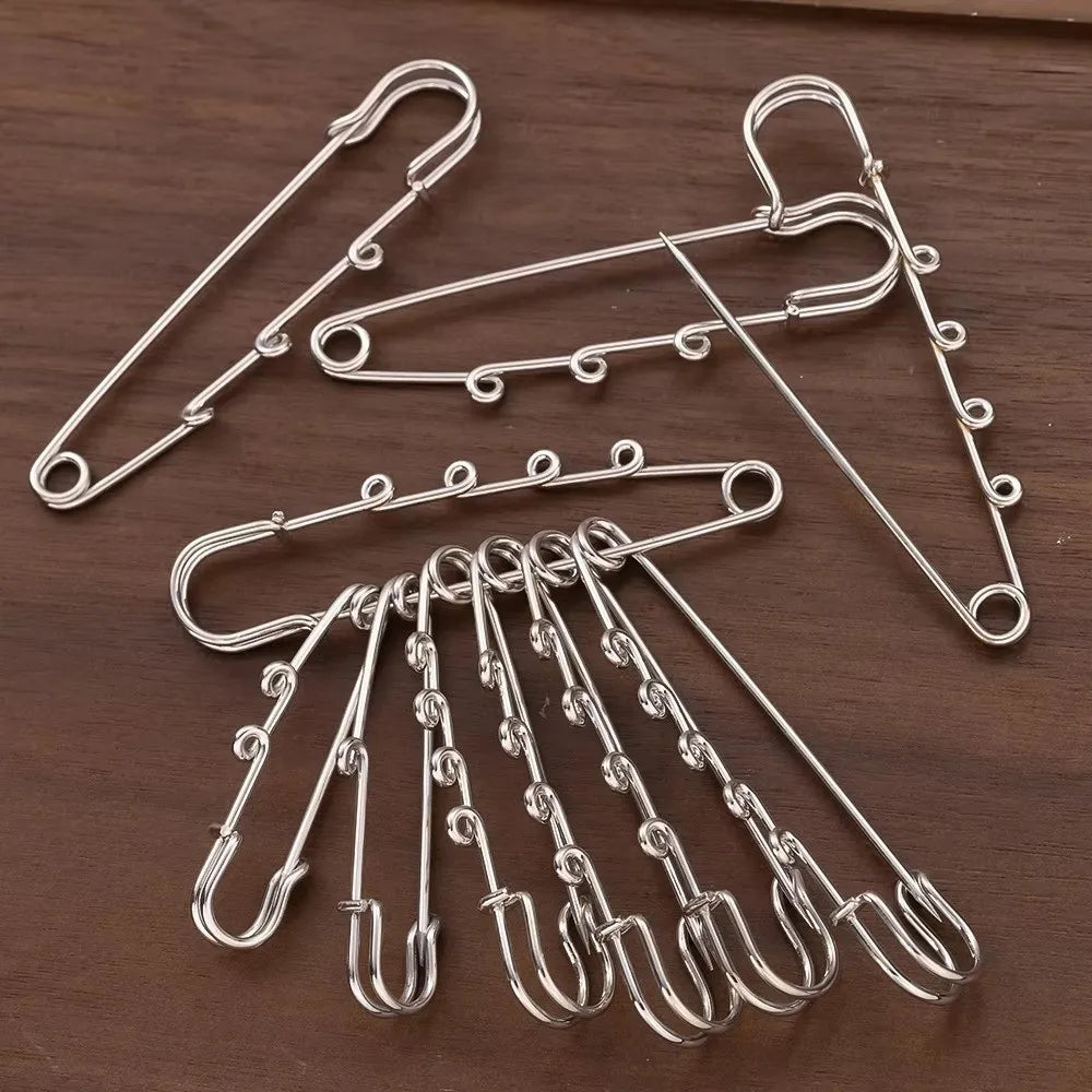 Silver Safety Brooch Pins DIY Charm Connectors Scarf Buckle Brooch Pin Richie's