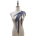 Elegant Leaf Lace Applique Patch – DIY Collar Embroidery Lace Applique Patch Richie's Dark Blue L