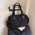 Strawberry Corduroy Travel Bag – Large Crossbody Duffel Travel Duffel Bag Richie's Black