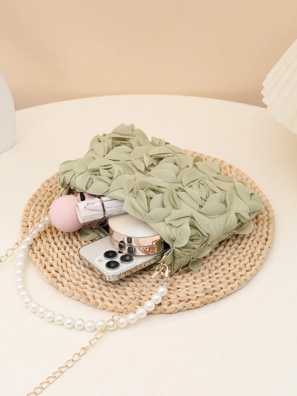 Chiffon 3D Flower Evening Bag Women Chain Shoulder Clutch Evening Clutch Bag Richie's