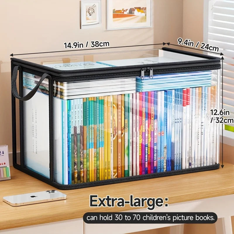 Clear PVC Stackable Storage Box with Flip-Top Lid & Window Storage Organizer Box Richie's