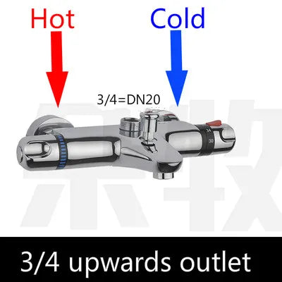 Brass Thermostatic Shower Faucet Concealed Mixing Valve Chrome Thermostatic Shower Faucet Richie's B outlets up DN20