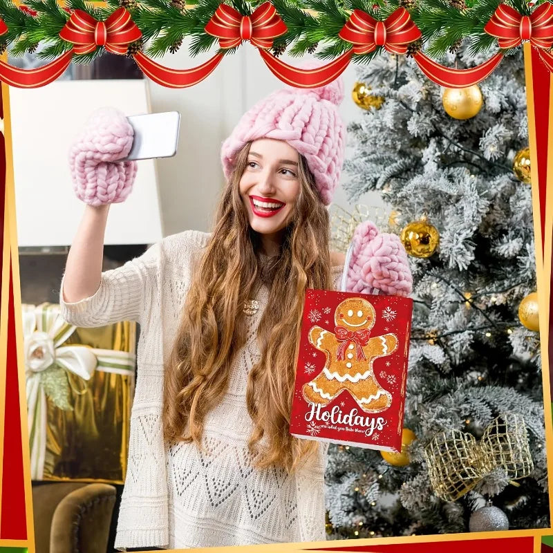 Christmas Paper Treat Bags with Handles – 6/12/24 Pack Christmas Gift Bags Richie's