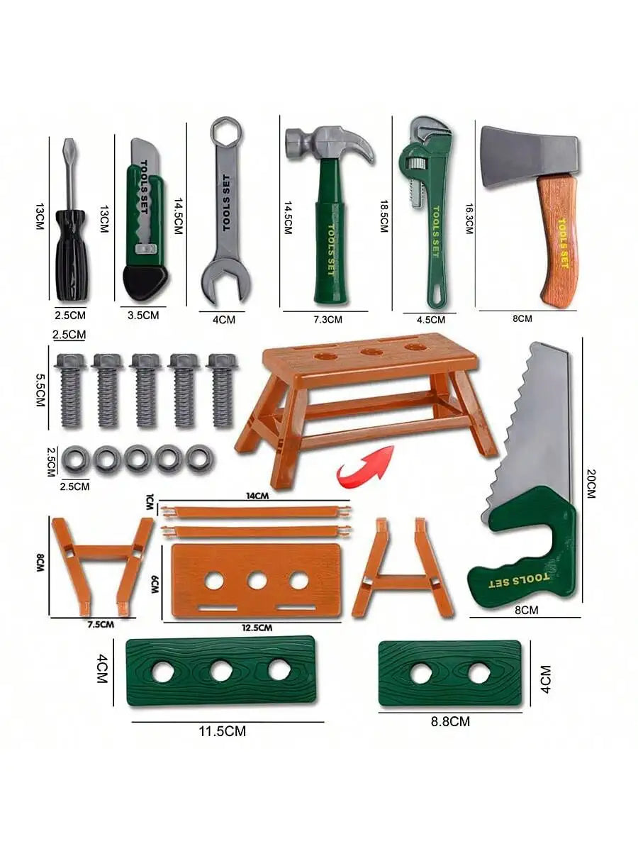 Kids' Pretend Play Tool Set – Toy Drill & Screwdriver Pretend Play Tool Set Richie's 3688-BK01 green