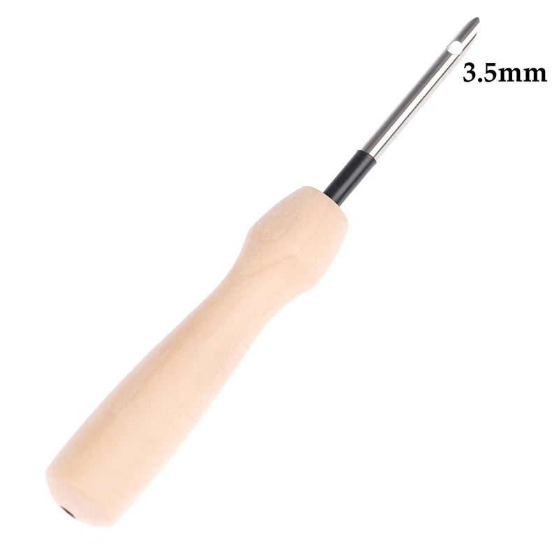 Wooden Handle Punch Needle Threader – DIY Embroidery Tool Embroidery Craft Tool Richie's 3.5mm Silver