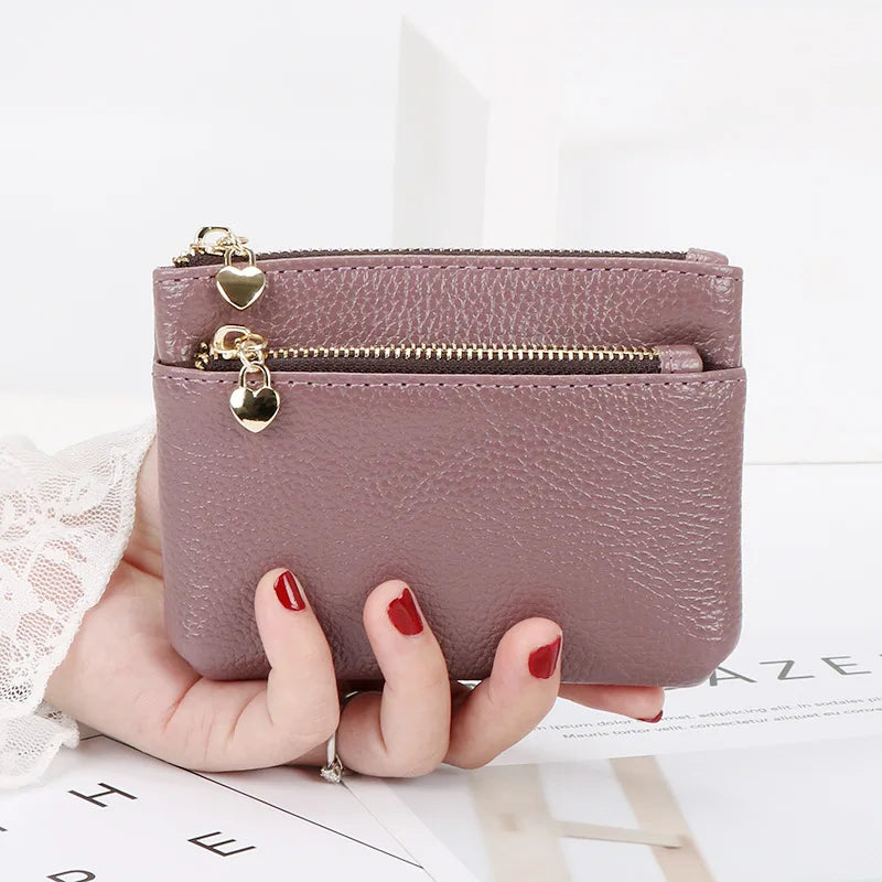 Women's Mini PU Leather Coin Purse Zipper Wallet & Key Chain Coin Purse Wallet Richie's