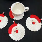 Handmade Crochet Santa Claus Coaster – Christmas Table Decor Christmas Crochet Coaster Richie's