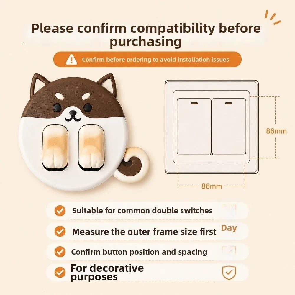 3D Cartoon Animal Wall Switch Panel Cover – 86 Type Switch Panel Cover Richie's