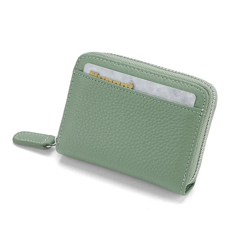 RFID Blocking Leather Card Wallet 14/20 Slots Zipper Coin Purse Card Holder Wallet Richie's