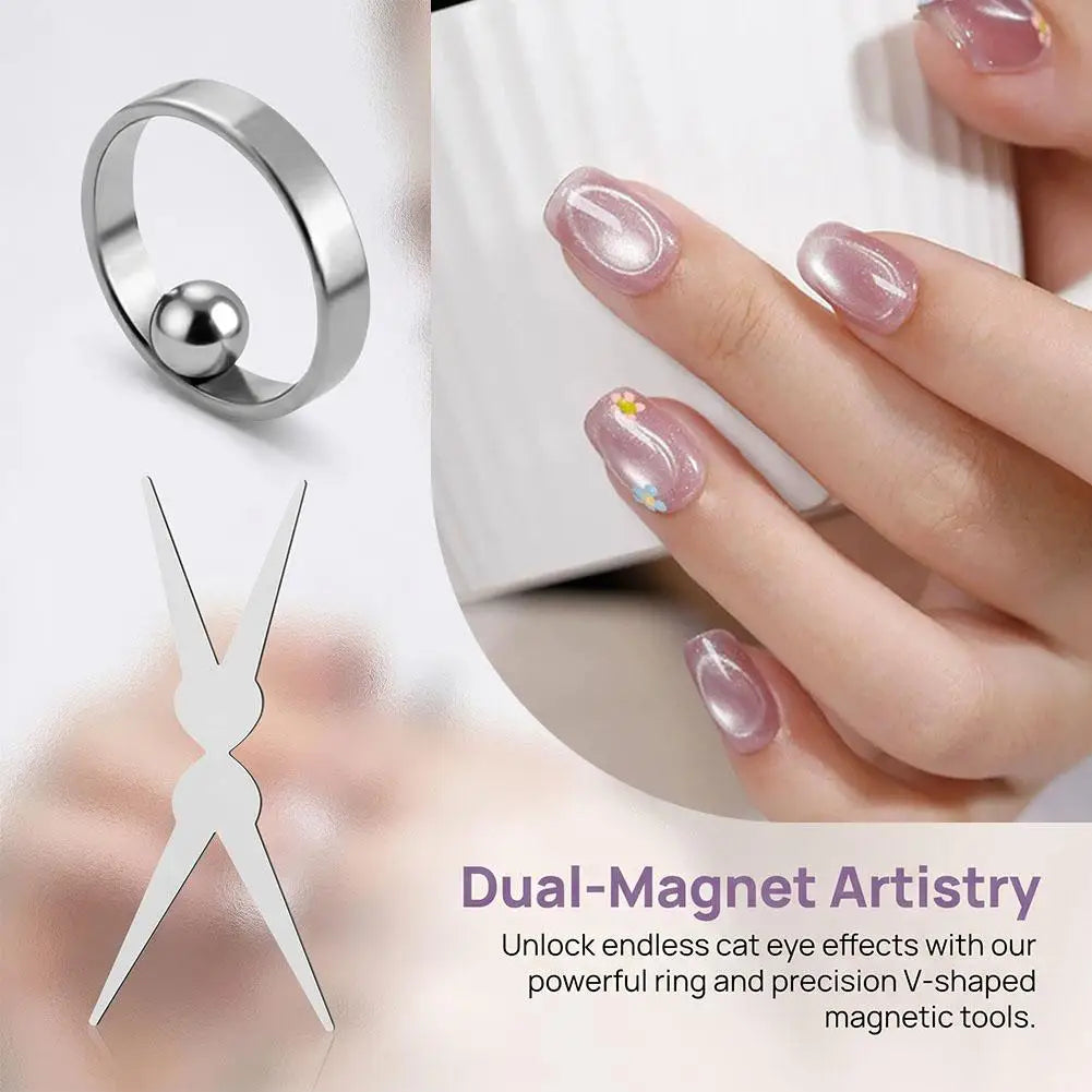Cat Eye Magnet Ring Set for 3D Gel Polish Nail Art Nail Art Magnet Tool Richie's