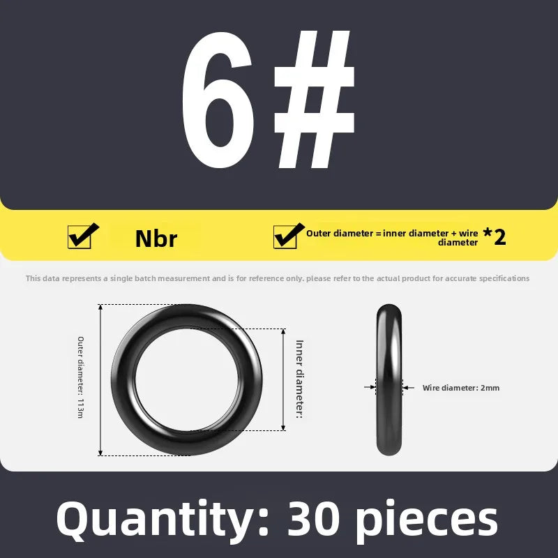Kande Nitrile O-Ring Set 20-30pcs 1.4-26.5mm Oil Seal Gasket Rubber O-Ring Set Richie's 7x2 30pcs
