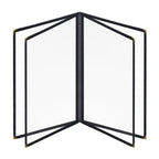 Foldable A4 PVC Menu Cover – Waterproof Double Panel Holder Menu Cover Holder Richie's Black 4 Pages
