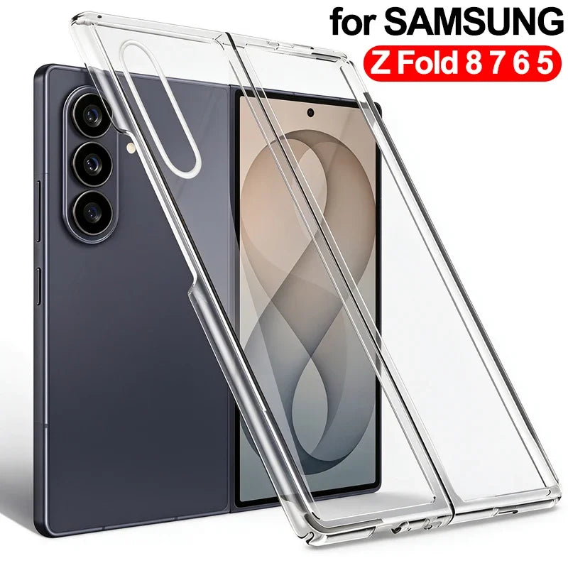 Samsung Galaxy Z Fold 8/7/6/5/4/3 Transparent Hard PC Case Phone Bumper Case Richie's