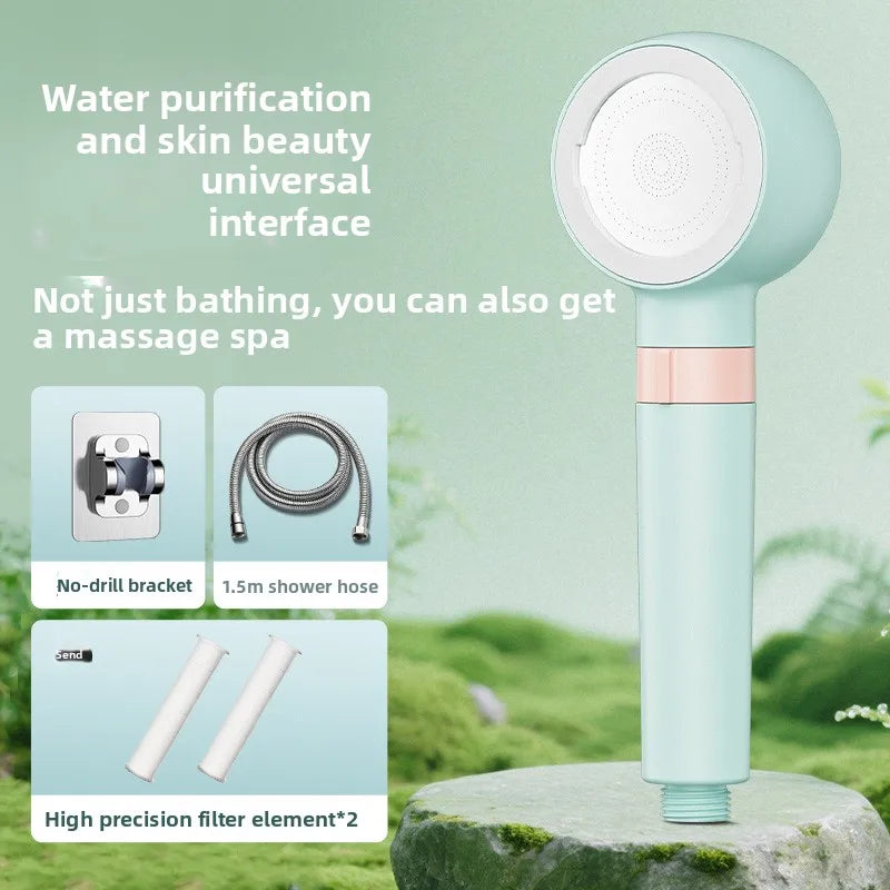 Pressurized Handheld Shower Head with Purification Filter Handheld Shower Head Richie's Blue Set 3