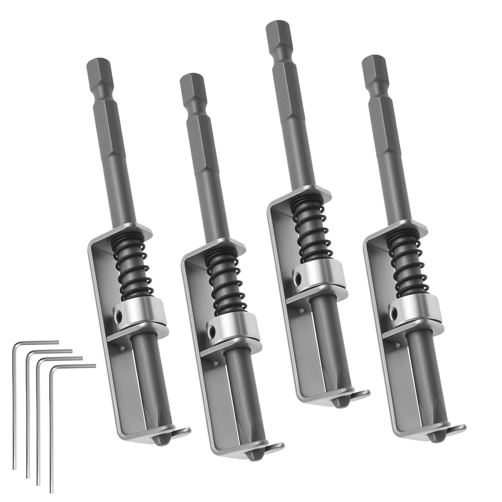 4-Pack Spring Loaded Screw Holder Bits – Anti-Drop Aluminum Alloy Screwdriver Bit Holder Richie's Grey