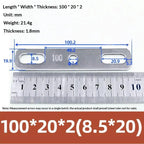 304 Stainless Steel Double Hole Flat Gasket Straight Plate Metal Flat Gasket Richie's 100x20x2cm B