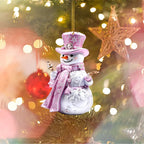 Pink Snowman 2D Acrylic Christmas Hanging Ornament Pendant Christmas Ornament Richie's