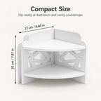 2-Tier White Corner Shelf – Bathroom Countertop Organizer Corner Storage Shelf Richie's