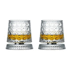 360° Rotating Whiskey Glass Spinning Crystal Tumbler Set of 2 Whiskey Glass Set Richie's F