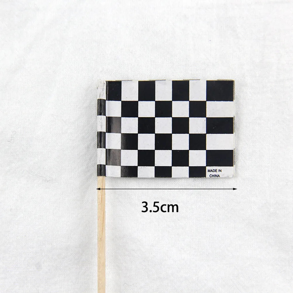24Pcs Checkered Flag Cupcake Toppers & Cake Picks – Party Cake Toppers & Picks Richie's