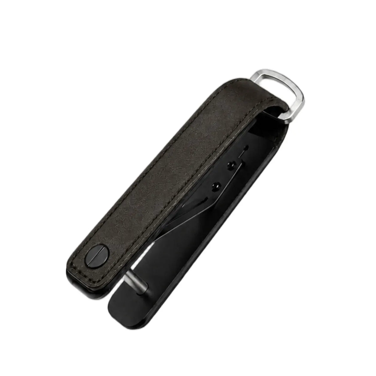 ZEEKER Genuine Leather Key Organizer – Silent EDC Key Holder Leather Key Organizer Richie's Crazy Horse Gray
