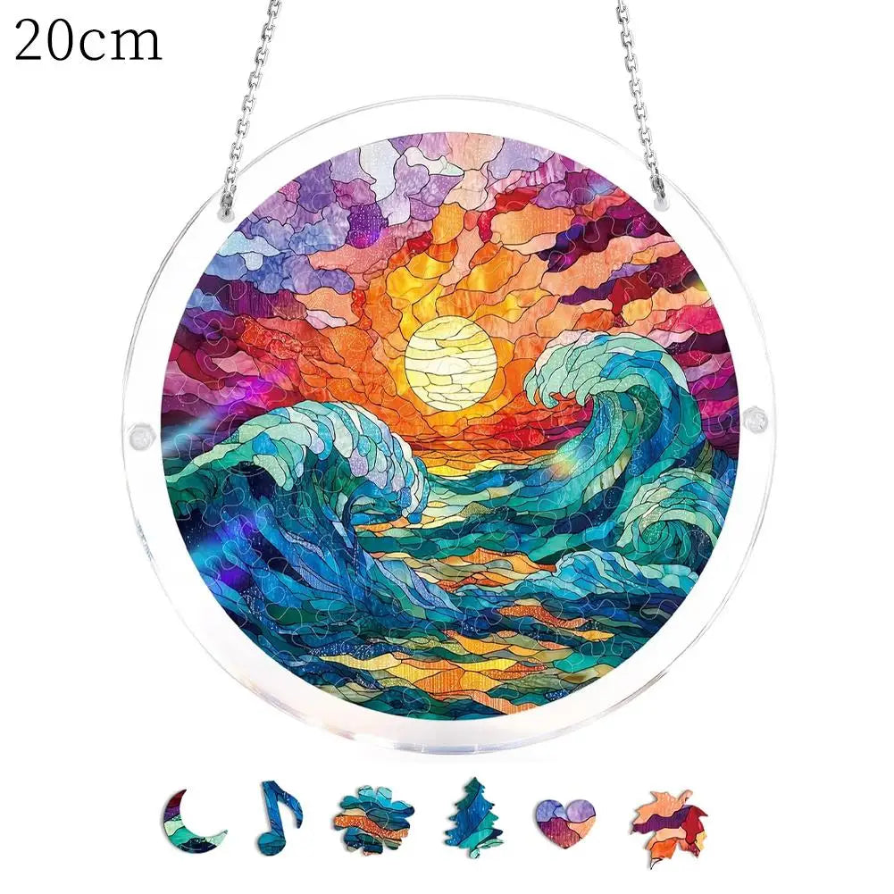 Acrylic Puzzle Suncatcher – DIY Stained Glass Window Hanging Decor Window Suncatcher Richie's B-L
