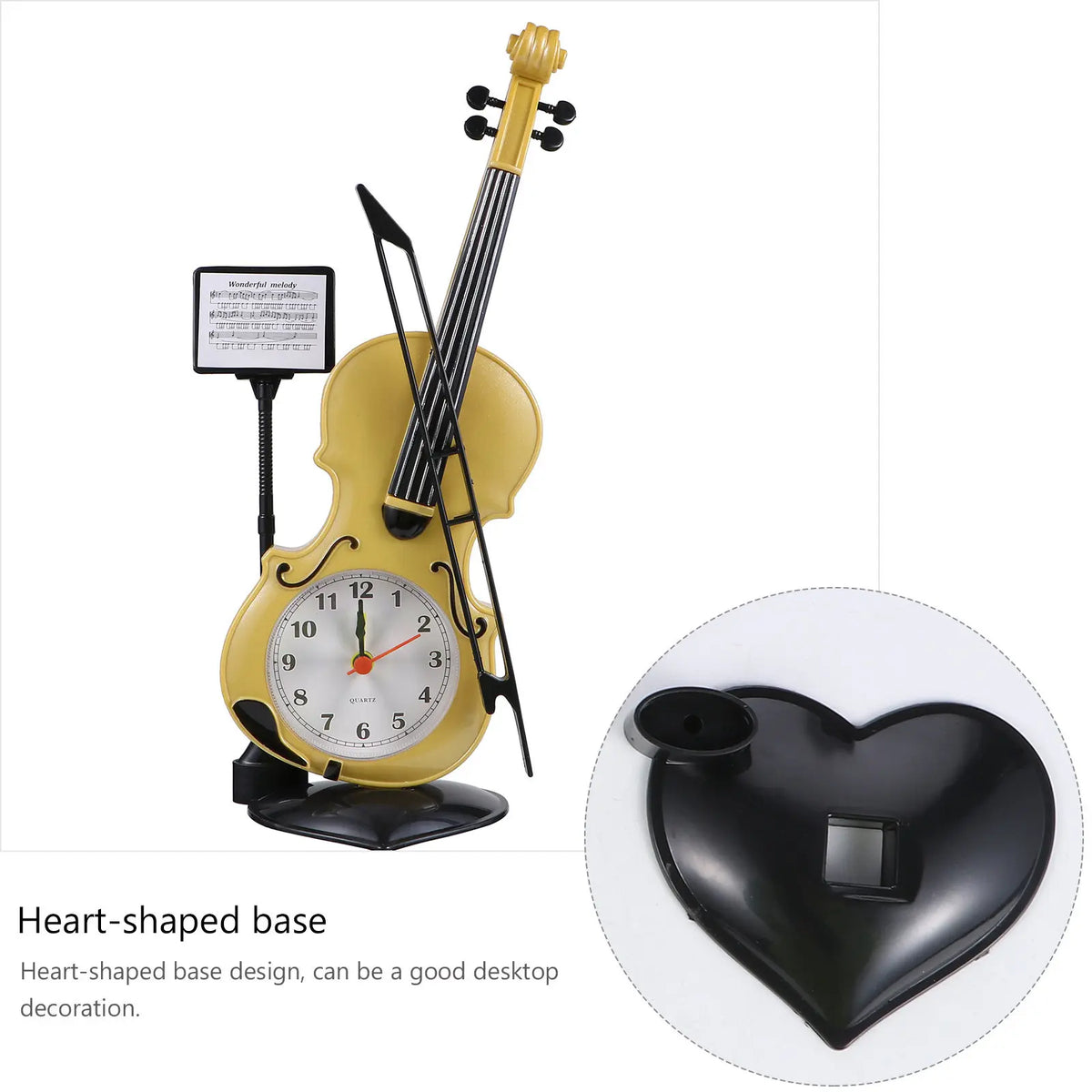 Violin Shaped Alarm Clock – Cute Novelty Bedside Desk Clock Novelty Alarm Clock Richie's