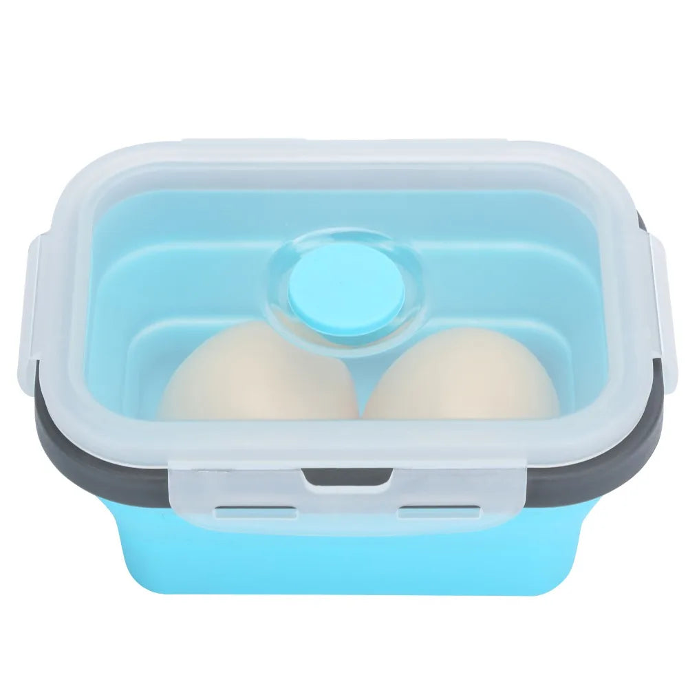 4-Pc Collapsible Silicone Bento Lunch Box Set – Stackable Collapsible Lunch Box Richie's