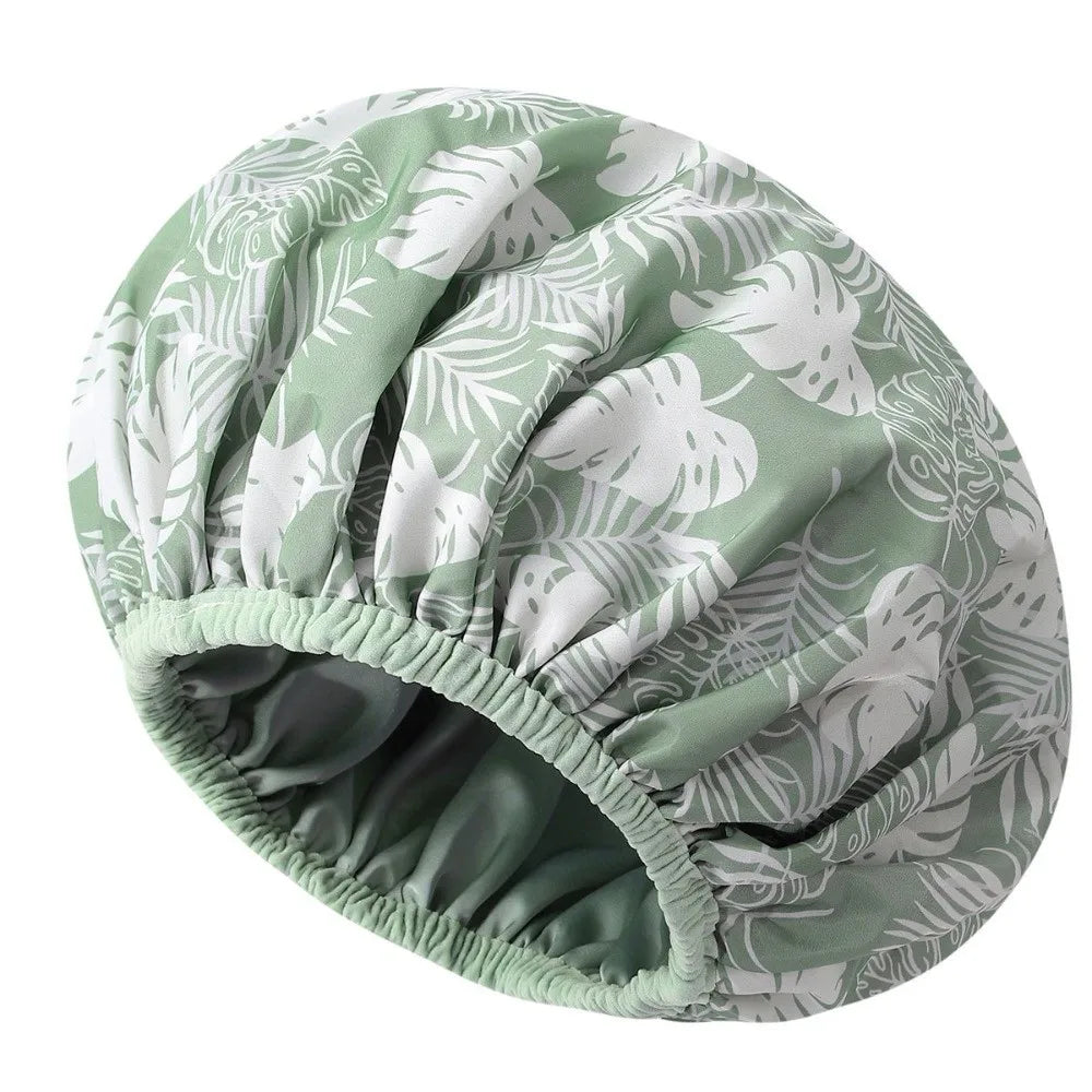 Waterproof Satin-Lined Reusable Shower Cap | Floral Bonnet Shower Cap Richie's