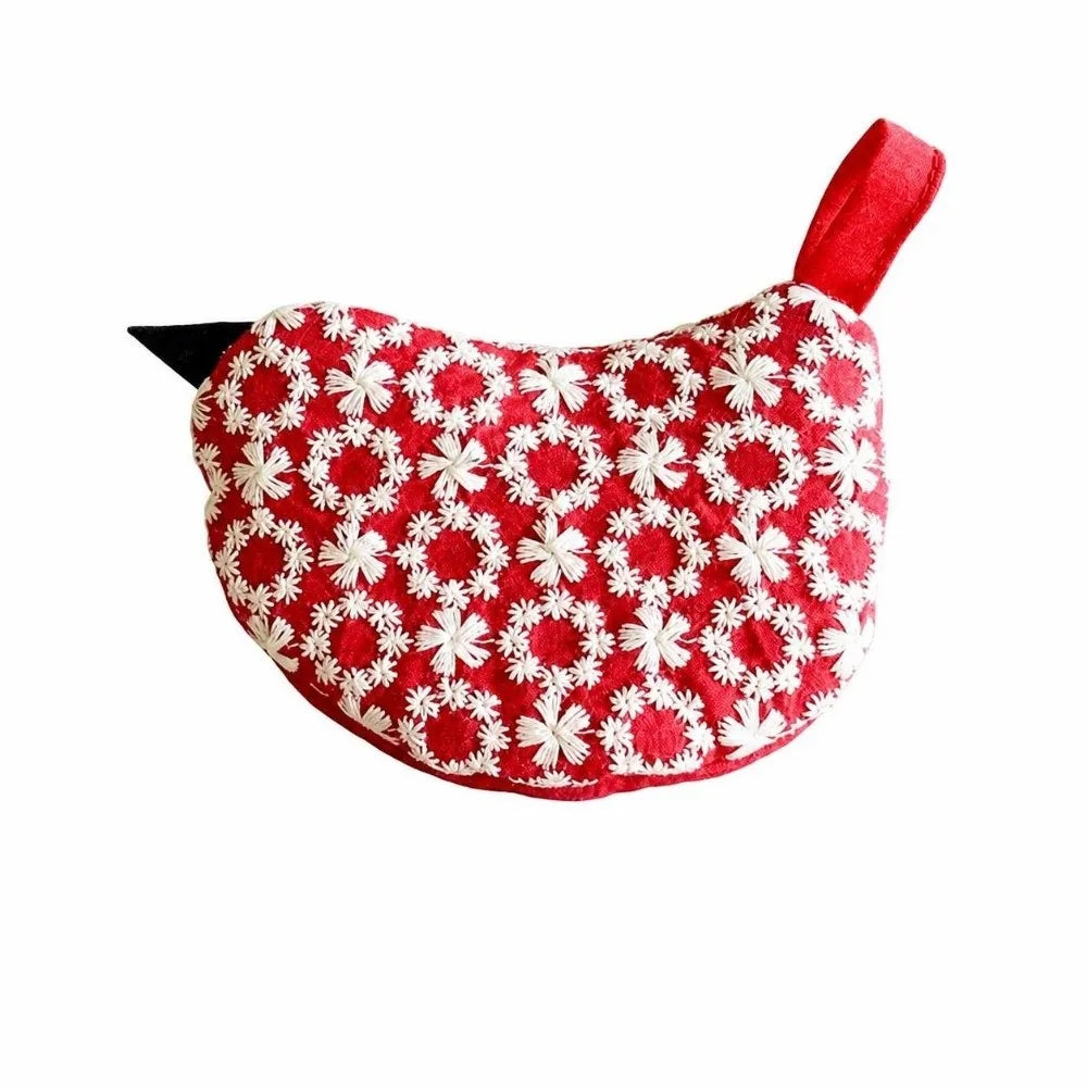 Japanese Bird Embroidered Pot Handle Cover | Heat Resistant Grip Pot Handle Cover Richie's Red-1pc