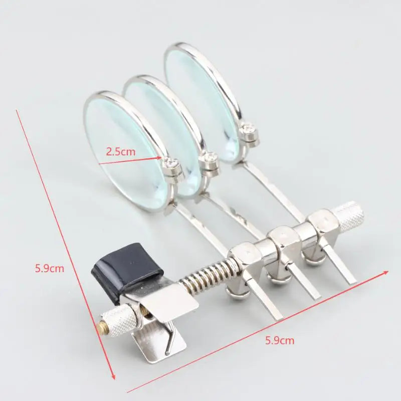 Clip-On Triple Lens Loupe Magnifier 10X 15X 20X for Jewelers Clip-On Loupe Magnifier Richie's Sliver