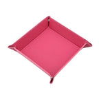 PU Leather Folding Valet Tray – Collapsible Desk Organizer Valet Storage Tray Richie's Rose red
