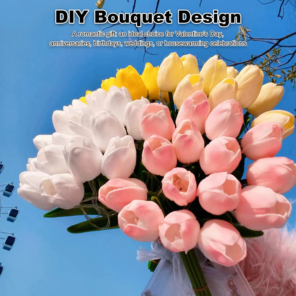 15-Piece LED Tulip Night Light Bouquet – Warm Glow Décor LED Flower Night Light Richie's