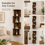 Walnut 5-Tier Floating Corner Shelf – Wall Mount Storage Floating Corner Shelf Richie's
