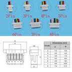 10Pcs JST SH 1.0mm Pitch 2–8 Pin Female Wire Connectors 10cm Wire Connector Richie's