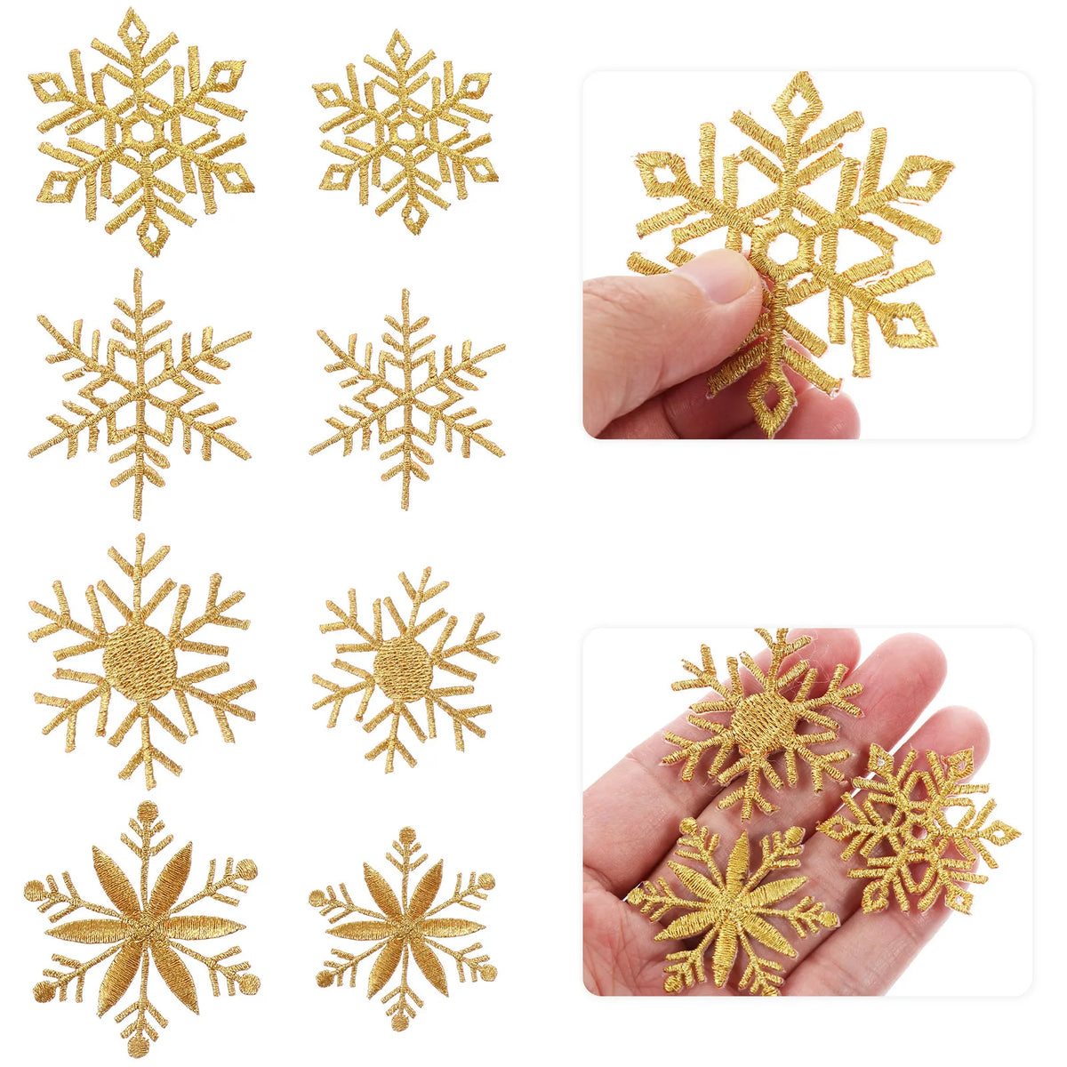 8Pcs Snowflake Embroidery Iron-On Patches – Christmas DIY Appliques Embroidery Patches Richie's Default Title
