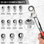 Flex Head Ratchet Wrench Set 8–19mm | Chrome Vanadium 11/12pc Ratchet Wrench Set Richie's