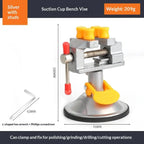 360° Rotatable Mini Bench Vise – Suction Cup Table Clamp Mini Bench Vise Richie's With screw Silver