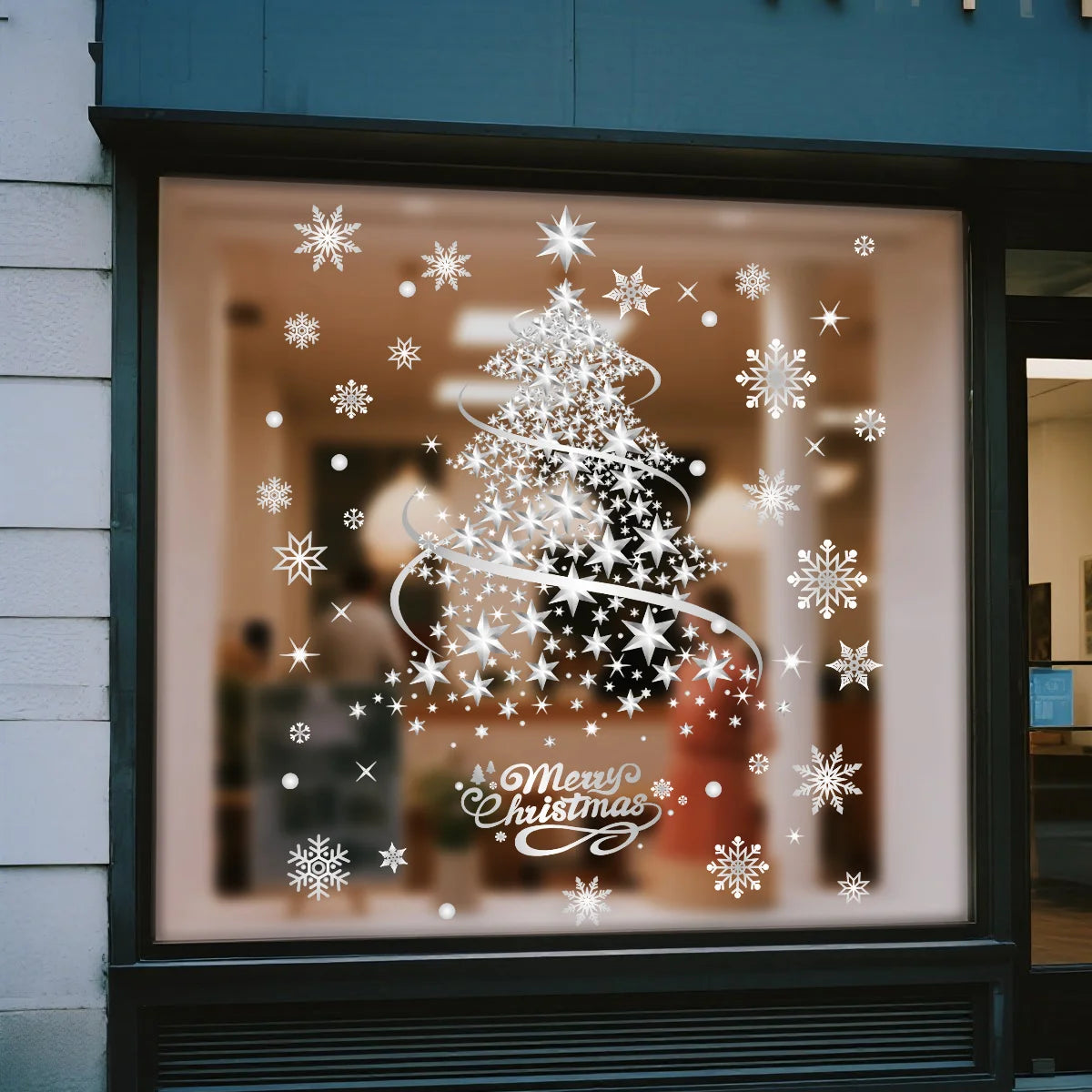 Silvery Christmas Tree Window Sticker – Reusable PVC Cling Window Cling Decoration Richie's