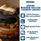 Boho Quilted Laundry Basket 14×18in Floral Fabric with Handles Quilted Laundry Basket Richie's